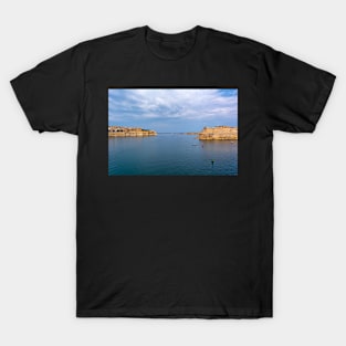 Valletta city and Fort St. Angelo in Birgu T-Shirt